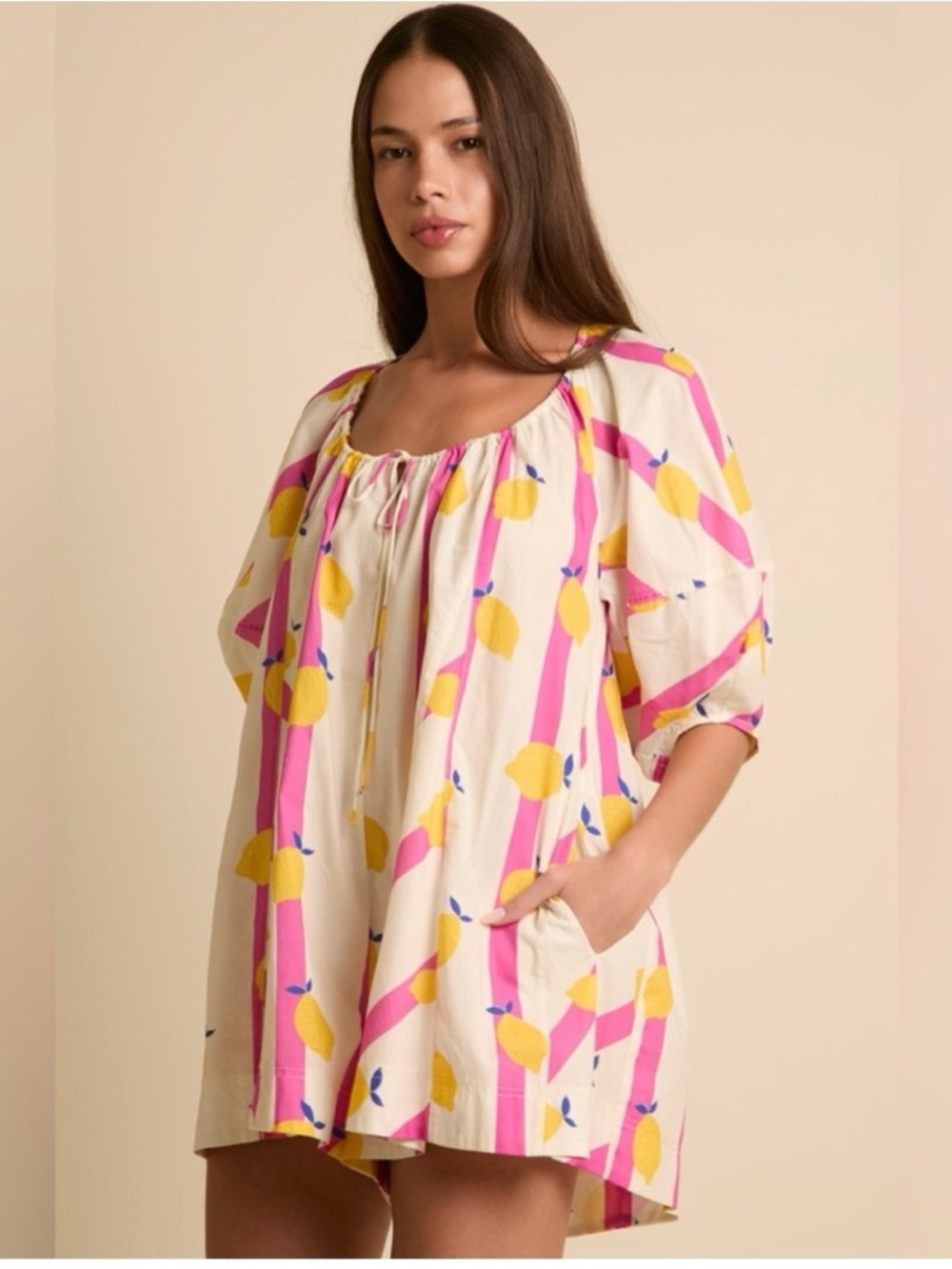 New fantastic fawn romper lemon large nwt boutique
